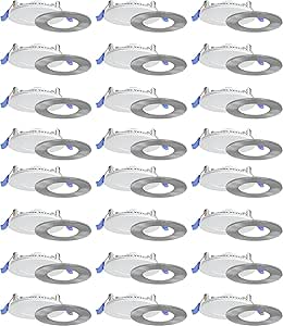 Nadair 6’’ LED Ultra Slim Recessed Lights, 3 Built-in Color Temperature (3K/4K/5K), 24-Pack, IC - View #12