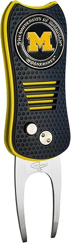 Miniatura 59 de Team Golf NCAA Switchblade Divot herramienta con marcador magnético de doble cara, cuenta con un diseño patentado de una sola punta, causa menos