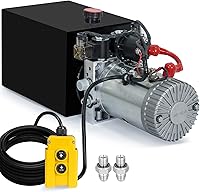 DC HOUSE 12V 4 Quart Double Acting Hydraulic Power Unit Pump for Dump Trailers Trucks - 3200 PSI 5 Ton Lift