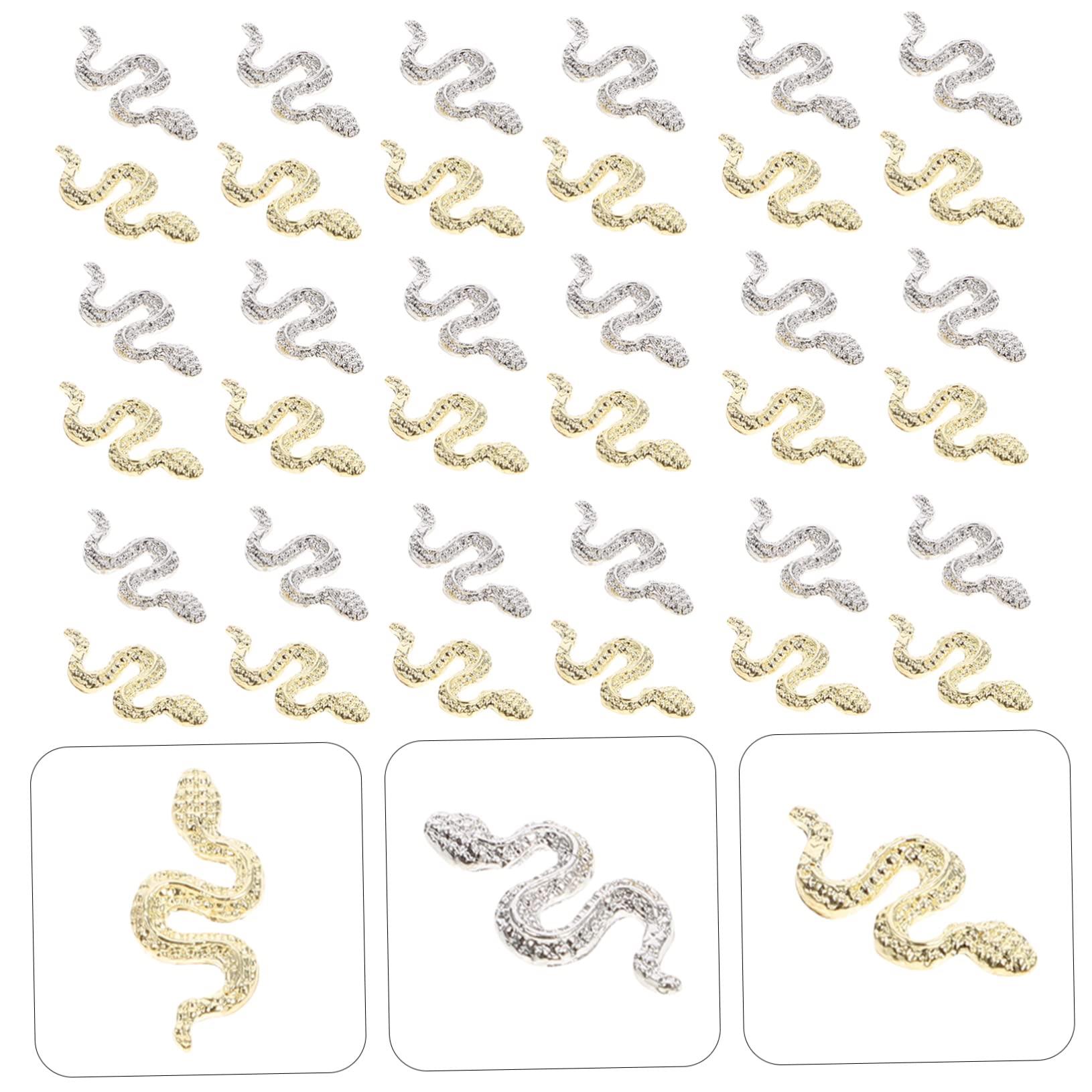 Beavorty 160piezas Encantos De Uñas Forma De Serpiente De Adornos Decorativos Para Arte De Uñas Acrílicas Accesorios Creativos De Manicura Diseño Único y Material Resistente
