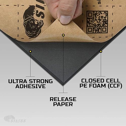 Miniatura 2 de Siless Liner (314 mil 18 pies cuadrados) - estera de amortiguamiento de sonido  Alfombrilla de amortiguamiento de sonido  Material de amortiguación