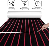 Vista 2 de FOCEAN Piso de lancha de espuma EVA para cubierta de barco, alfombra de teca sintética para suelo marino, alfombrilla marina para lancha a motor