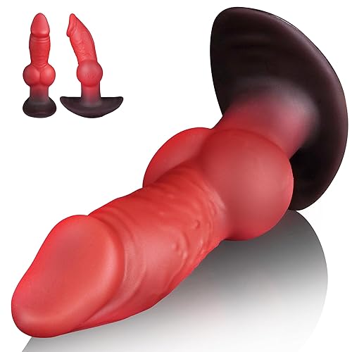6.7" Large Butt Plug Huge Knot Dildo with Strong Suction Cup, Large Anal Plug Toys Wearable Silicone Buttplug, Fantasy Monster Dog Knot Dildo Knotted, Anal Trainer Dilator Adult Sex Toy for Men Women