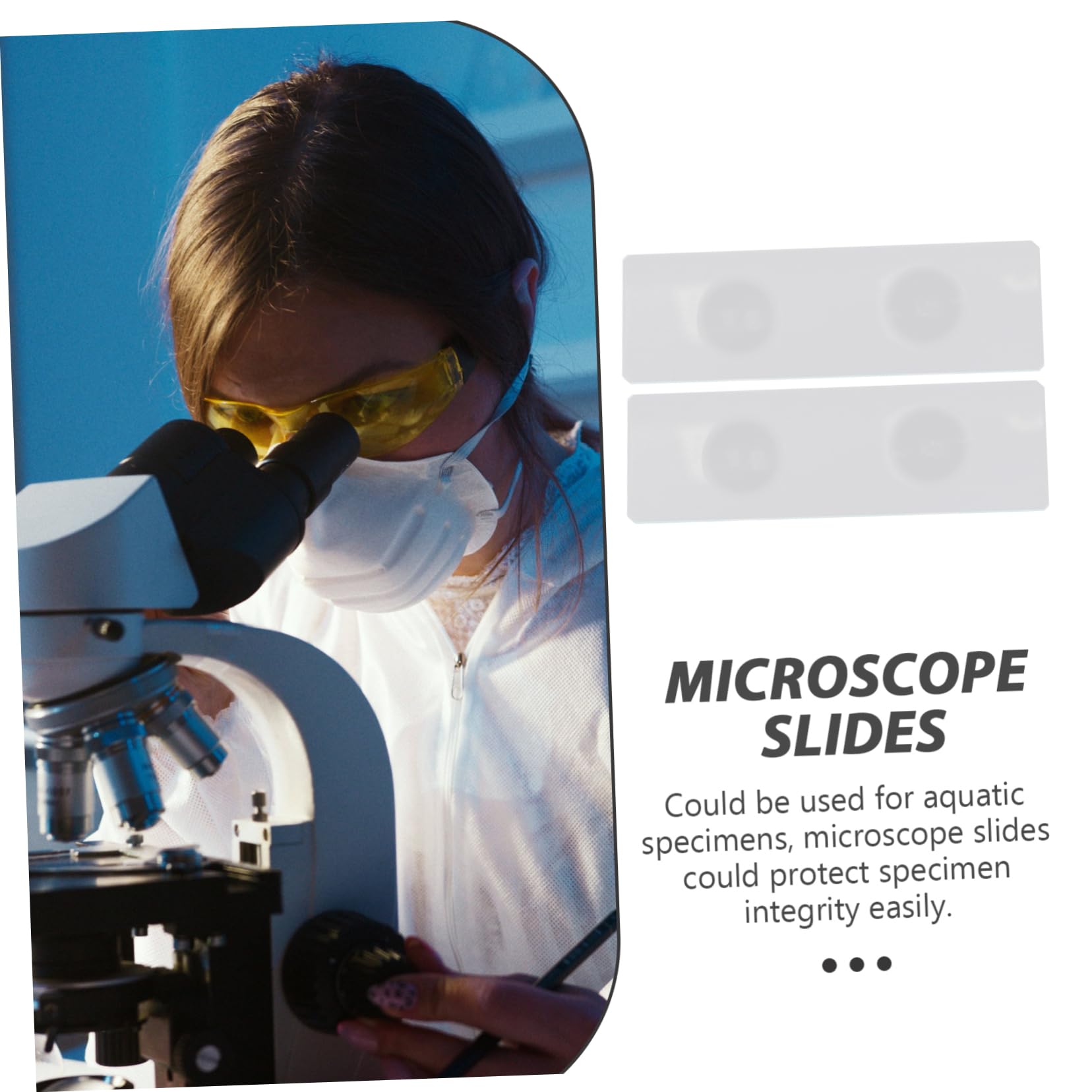 50 vetrini concavi per microscopio da laboratorio, lastre di per microscopio, vetrini concavi per microscopio, vetrini smerigliati, per campioni acquatici, accessori rotondi