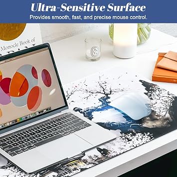 Large Gaming Mouse Pad, 800 x 300 x 3 MM Waterproof Mat for Office | Extended | Smooth and Durable | with Non-Slip Base and Stitched Edge | Easy to Clean | Deskpad Laptop for Office and Home