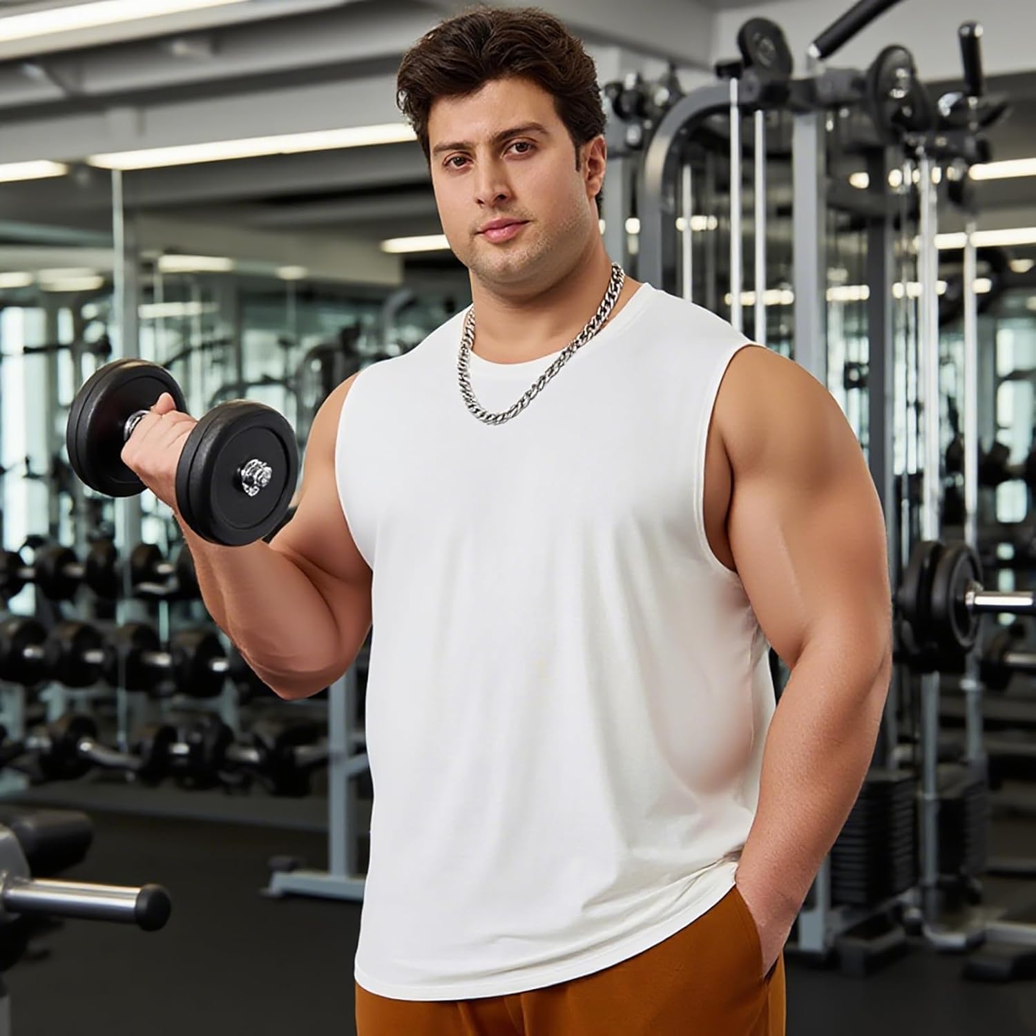 Big and Tall Tank Tops for Men Plus Size Workout Sleeveless Undershirts Tee Shirts Cotton Mens Tank Tops Xl-9Xl