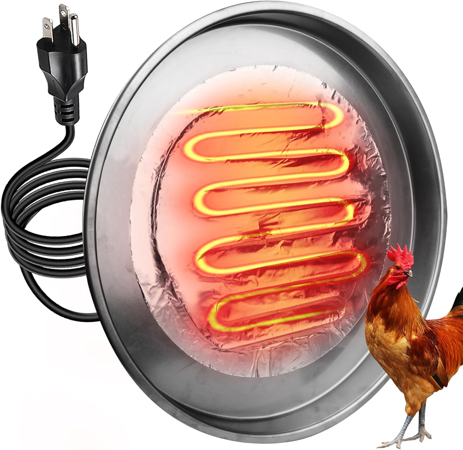 Chicken Water Heater Base, 30W Chicken Waterer Heater 11.8 Inch Heated Base for