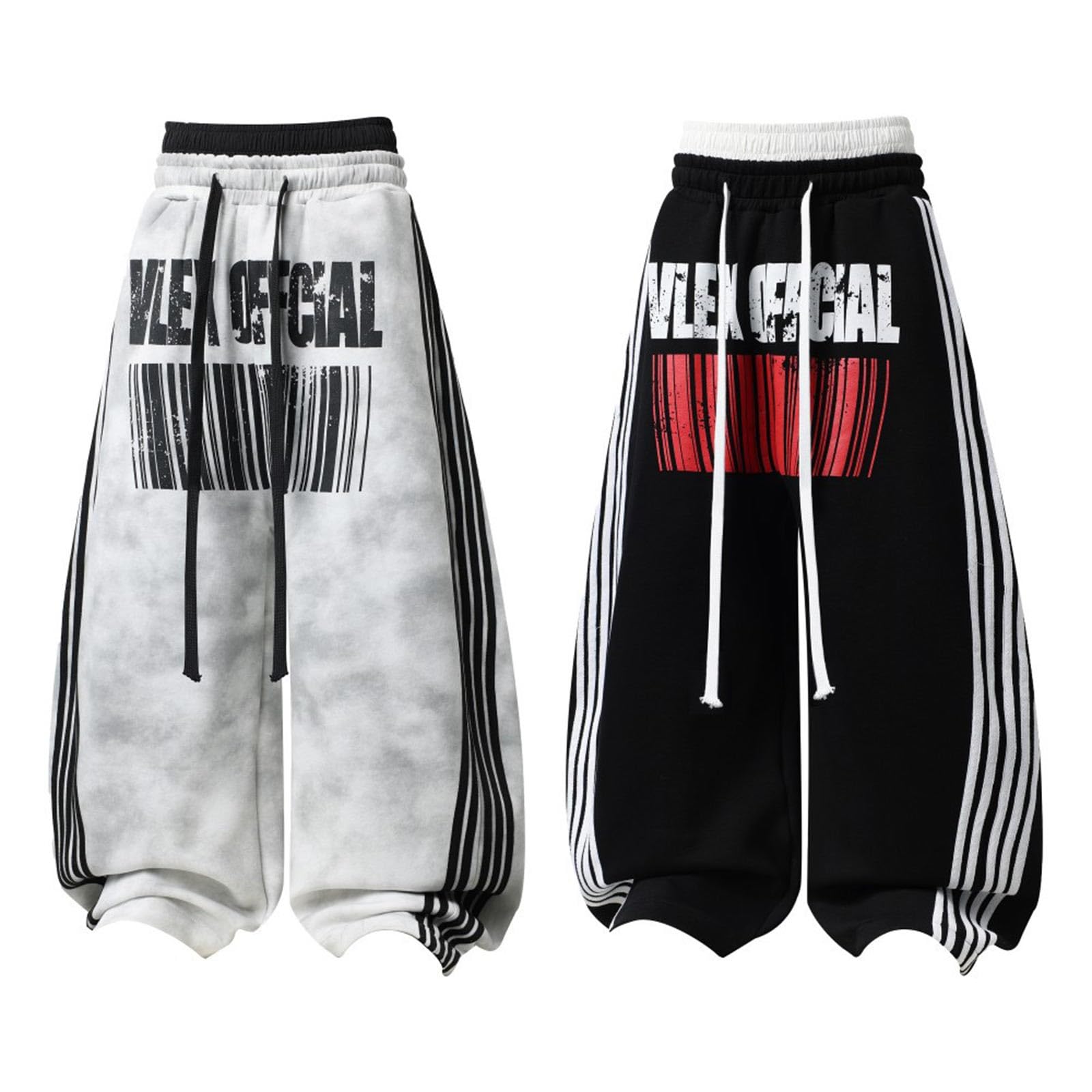 Pantaloni Casual da Streetwear con Stampa Tie-Dye a Blocchi di Colore Design Cargo a Gamba Larga per Una vestibilità Comoda Rilassata.