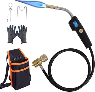 Propane Torch Kit, Adjustable Flame MAPP Map-Pro Gas Torch with 4.9ft Hose, Trigger Start for Welding, Soldering, Brazing, Plumbing, HVAC, Cooking, HVAC, DIY