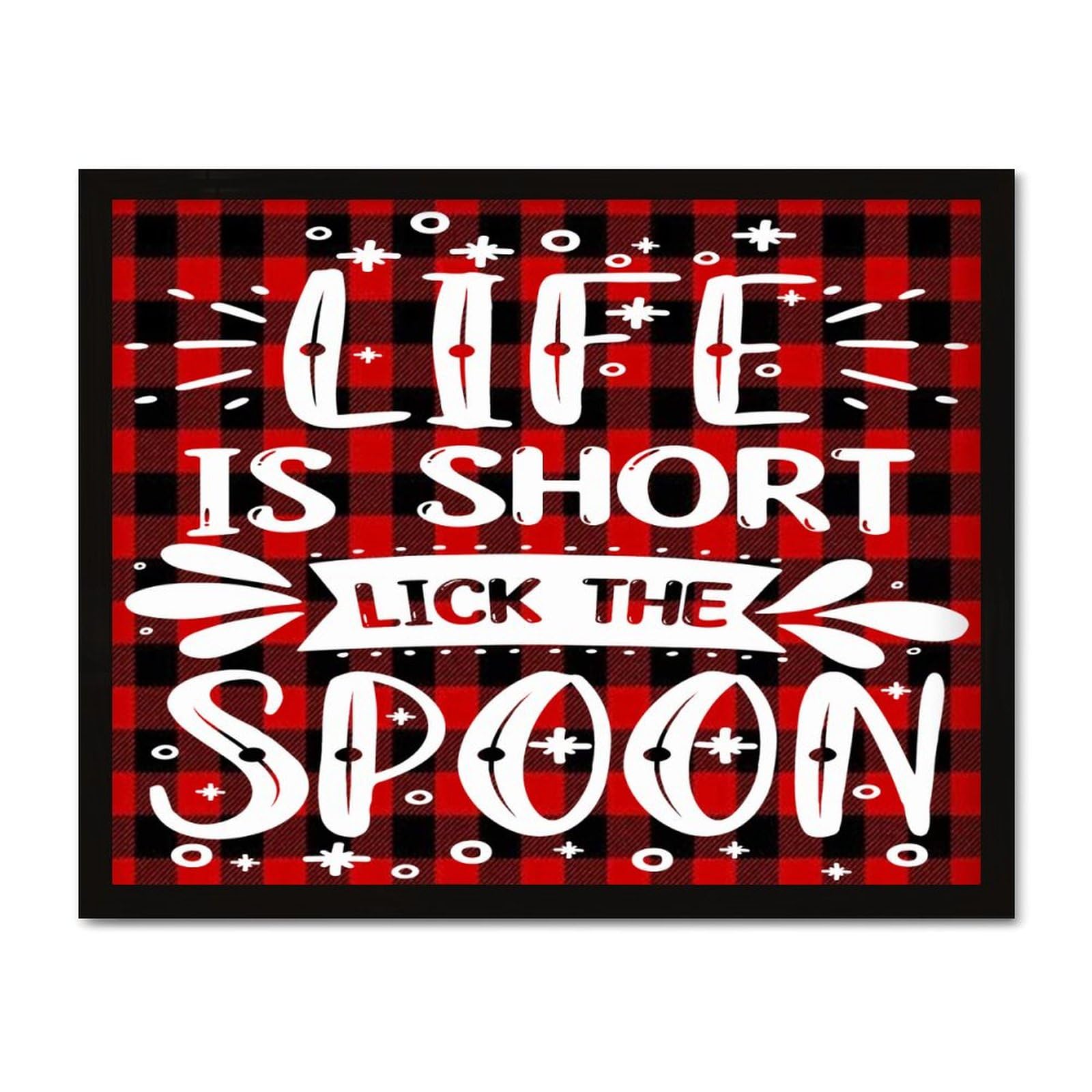 Plaque en bois Life Is Short Lick The Spoon idée cadeau idéale pour crémaillère et décoration