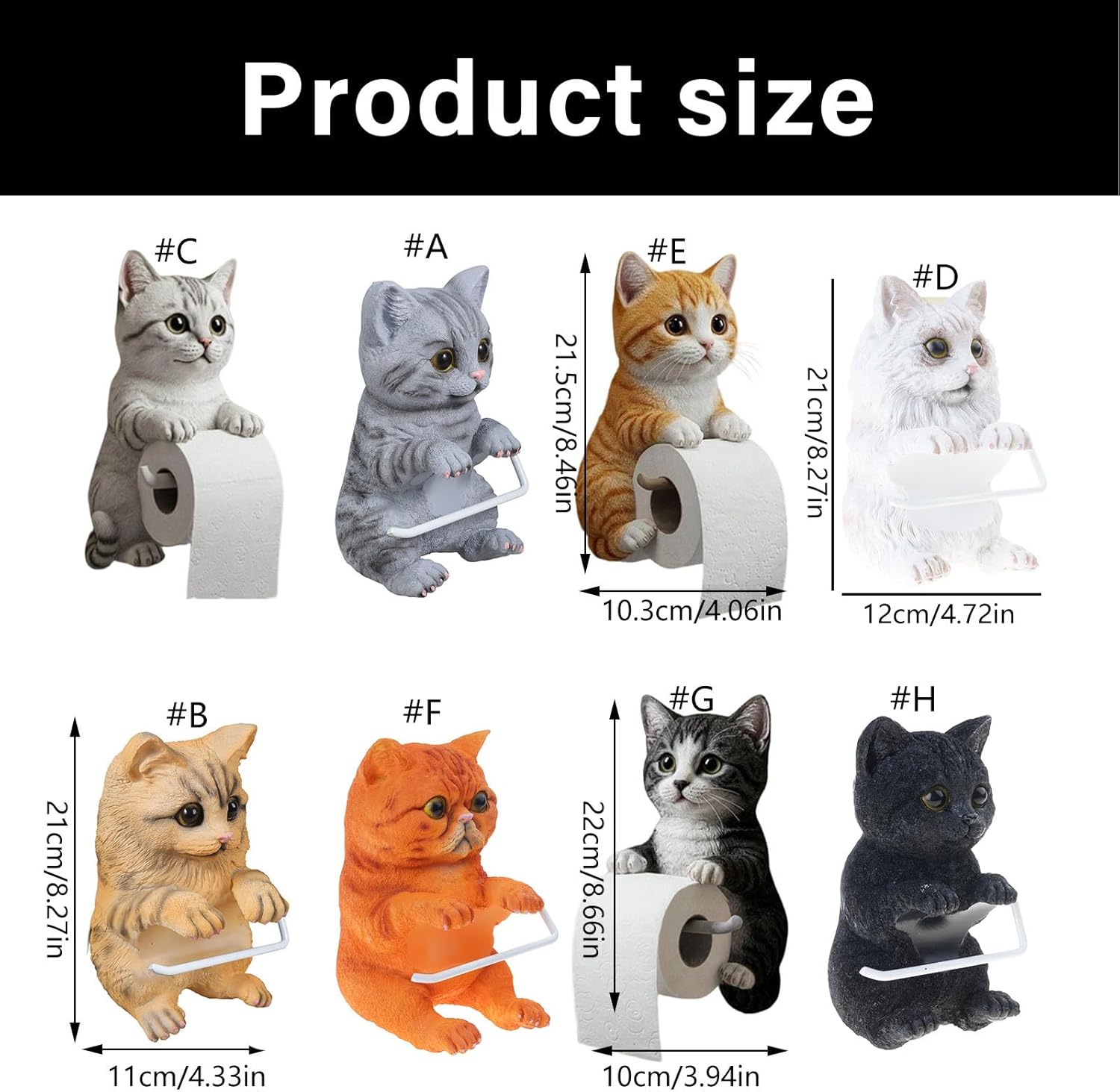 猫の形をした樹脂ホルダー 壁に取り付けられたバスルームオーガナイザー コンパクトなデザイン スペース最適化のための愛らしい猫の装飾