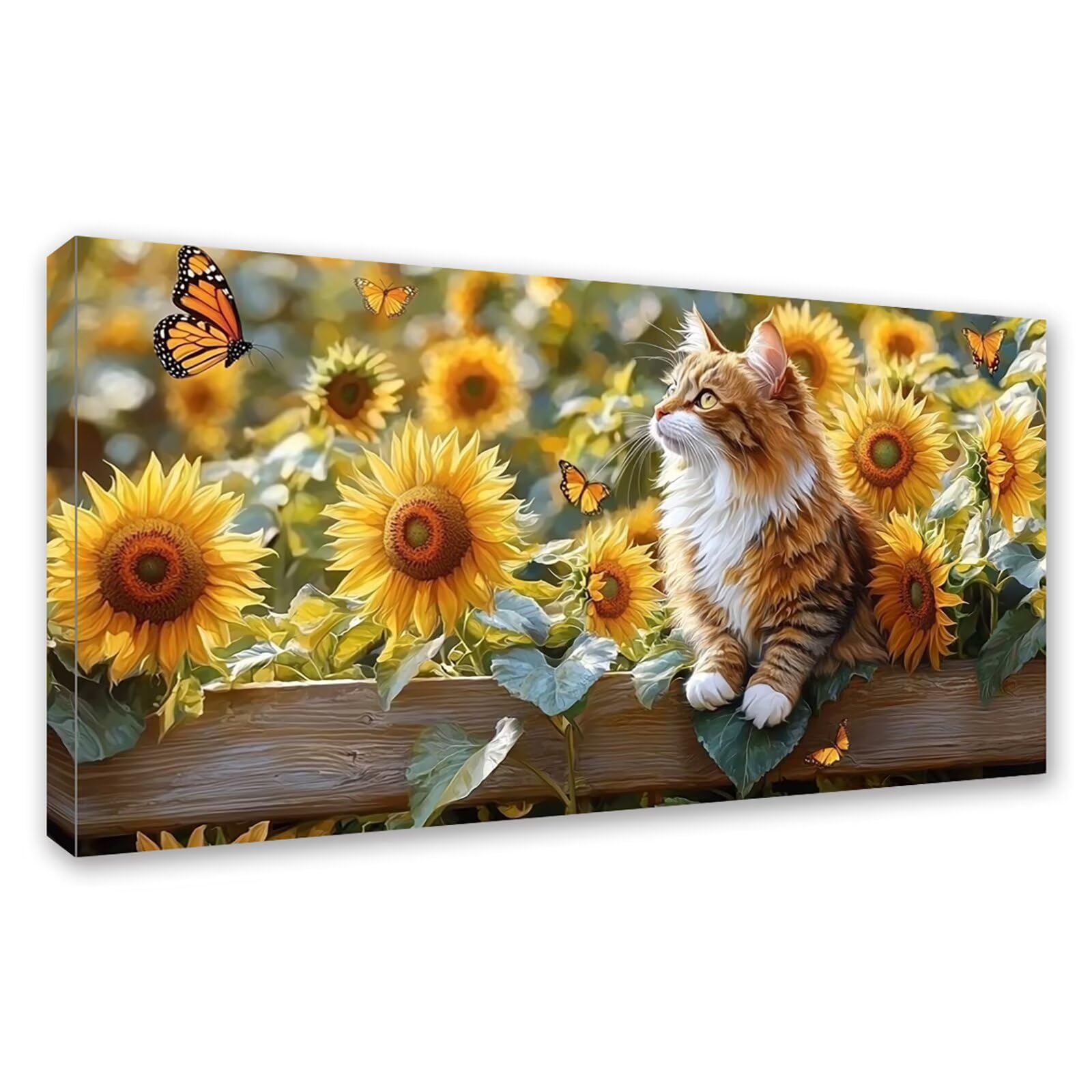 Diamond Painting Adultos Flor Pintura Diamante, Gato Diamond Painting 5D Completo, DIY Cuadrado Cristal Bordado Punto de Cruz Cuadros de Diamantes para Decoracion Hogar, Regalo Mujer 160x80cm 0J-812