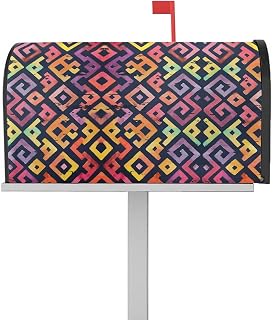 Mailbox Covers Magnetic Post Box Cover Ethnic Oriental Style Hippie Vintage Tribal Mosaic Design Mailbox Cover for Outdoor Garden Yard Decorations Standard Size 18.5" X 21.7"