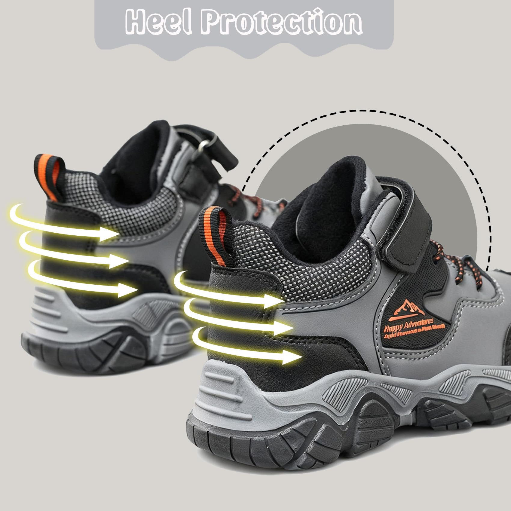 Botas de senderismo para niños, impermeables, para caminar, para exteriores, ligeras, para senderismo, camping, escalada, gris, 36 2/3 EU