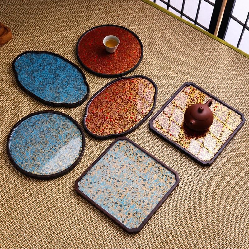 Bandejas Servir Comida Bandeja de té Laca imitación Retro Chino, Mesa pequeña for el hogar, Juego Kung Fu, Soporte for Olla, Bandeja seco Mesa Cama | Red,M