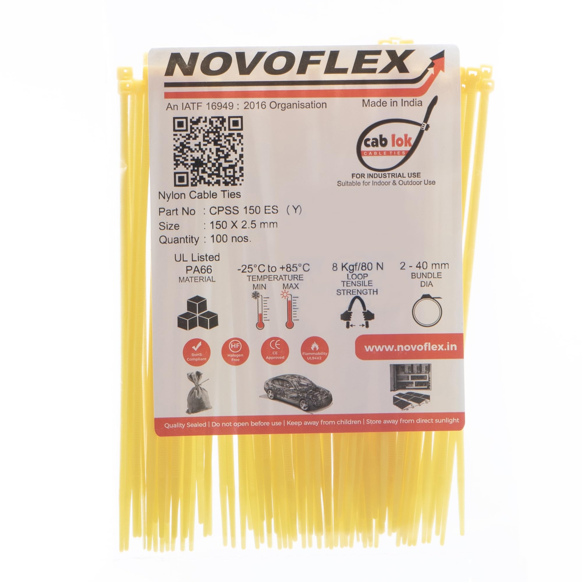 Novoflex CPSS 150 ES_100_YLW Cable Ties 150mm, Yellow, Pack of 100 (B01H5H89N0) Amazon Price History, Amazon Price Tracker