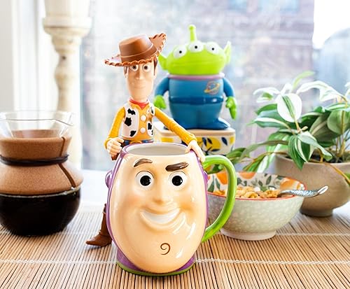 Miniatura 8 de Silver Buffalo Disney - Taza de té (cerámica), diseño de búfalo 3D, Toy Story Buzz, Blanco/Verde