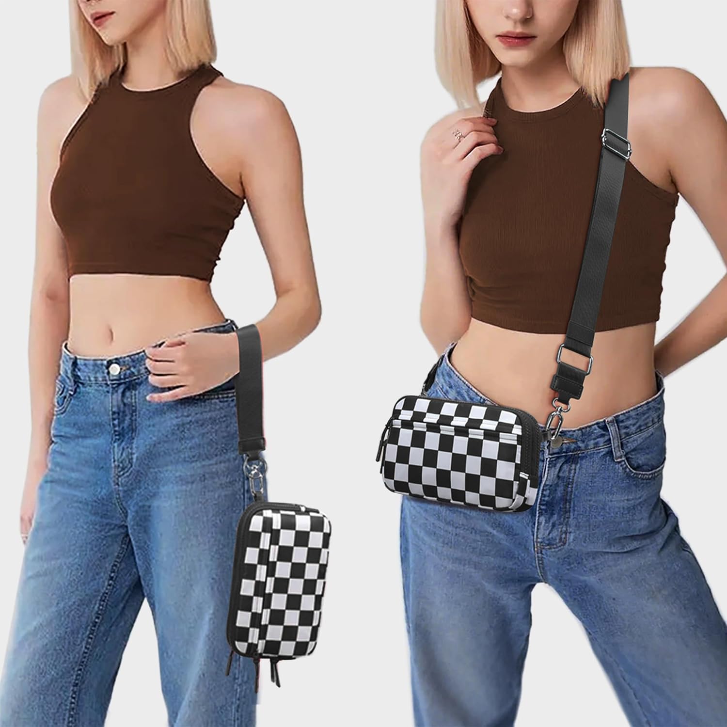 FODOKO Wristlet wallets for women Nylon Quilted Wallet with 4 Zippers,Travel Credit Card,Holder Cell Phone Organizer - Image 2