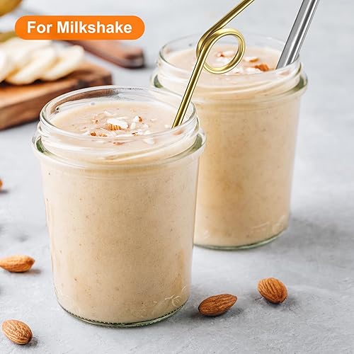 Miniatura 6 de uxcell 4 popotes de metal reutilizables, de 9.1 pulgadas, de acero inoxidable con forma rizada para beber jugo, bebidas, bebidas frías (0.236