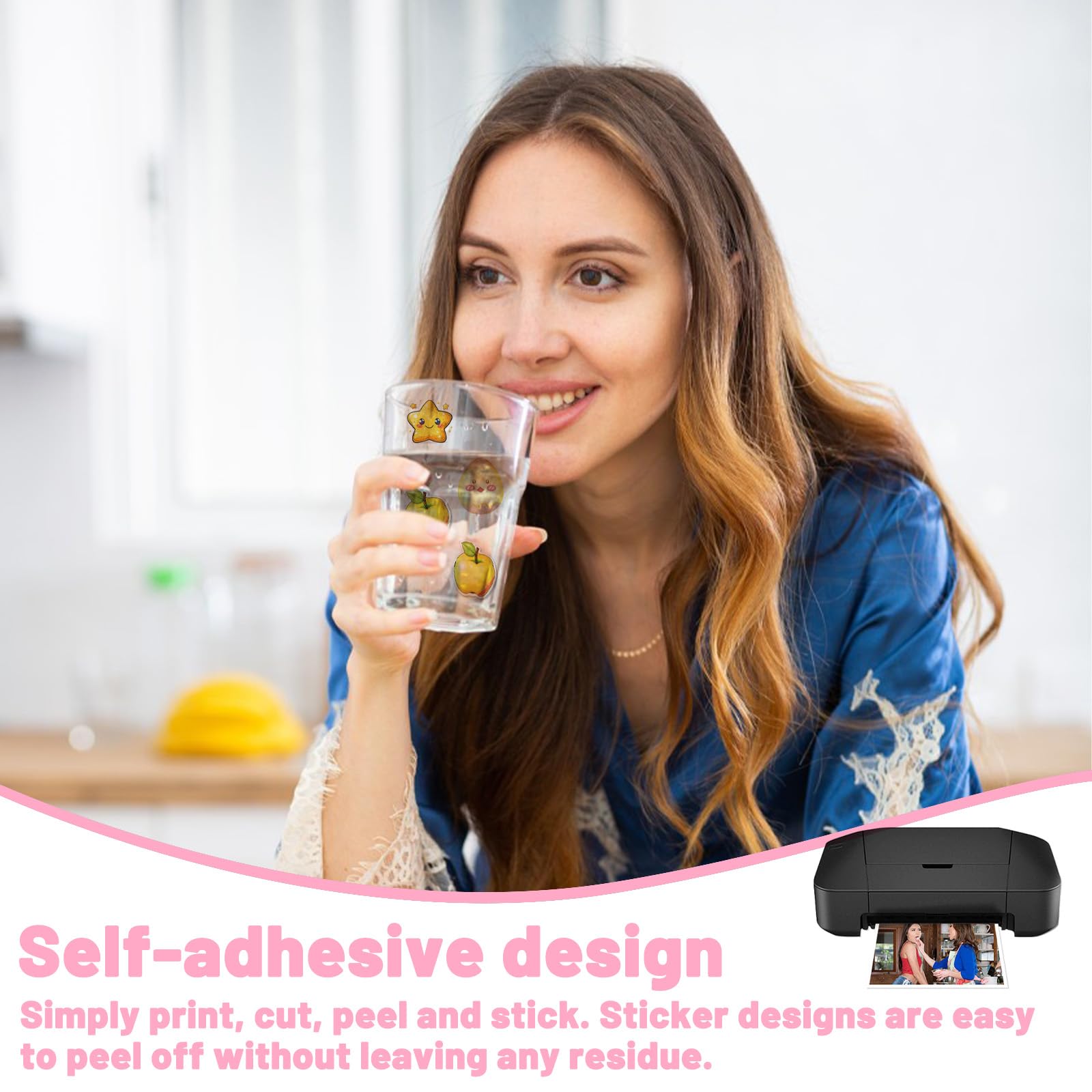 Carta Adesiva Trasparente Stampabile A4 - 30 Fogli Per Stampanti A Getto D'Inchiostro E Laser - Foto 13