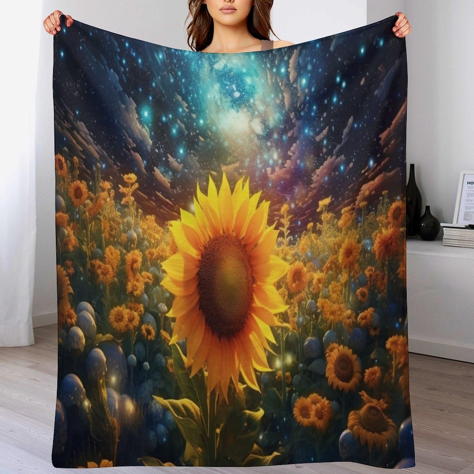 Couverture de canapé tournesol étoile pour des soirées cocooning en famille