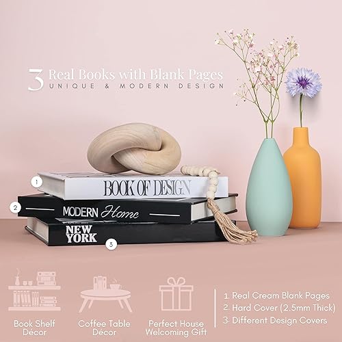 Miniatura 3 de Juego de 3 libros decorativos para el hogar – Libros de decoración de mesa de centro XL – Elegantes libros falsos/falsos – Moderno libro de tapa