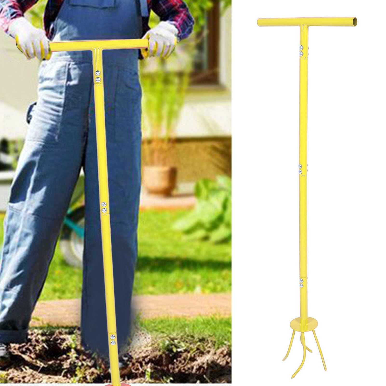 Artiglio Da Giardino Coltivatore | 4 Denti Affilati | Manico Regolabile | Per Dissodare E Diserbare - Foto 13