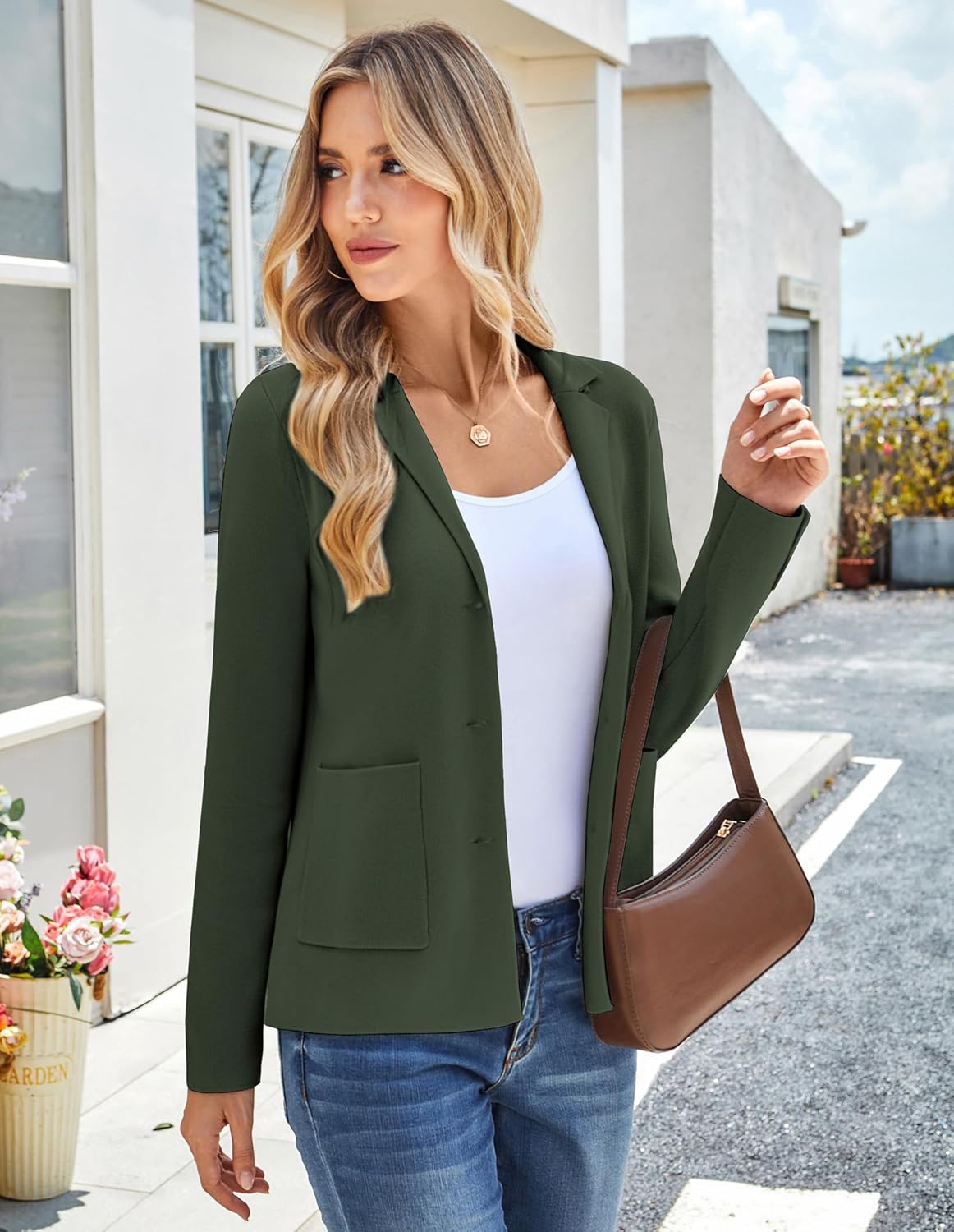 Women's Long Sleeve Casual Blazer Work Office Bussiness Jacket with Pocket - Image 5