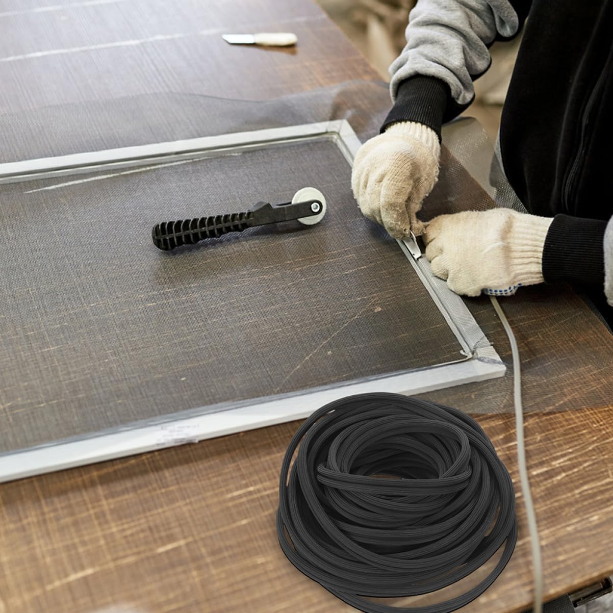 PRETYZOOM Durability Enhanced Rubber Screen Spline Easy Install Retainer for Windows Mesh