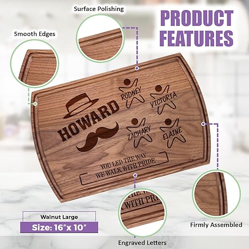 Miniatura 6 de Personalized Cutting Board Gift for Dad or Grandpa - Custom Engraved Charcuterie Board with Kids' Names - Father's Day, Birthday, Christmas Gift for