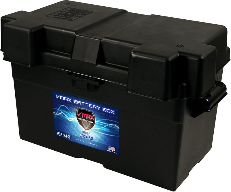 Caixa de Bateria Ventilada Ajustável VMAX VBB-24-31 para Grupos 24, 27 e 31 – 45,09 x 26,04 x 27,62 cm