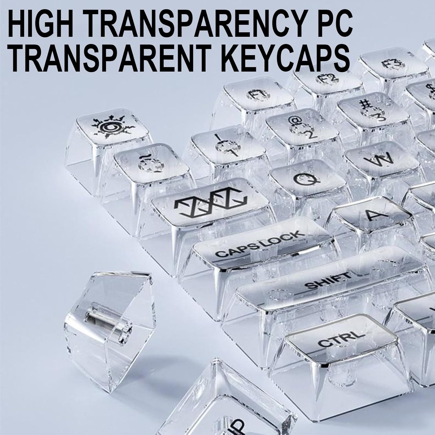 Customizable 131Keys Clear Keycaps for Switches Mechanical Keyboards to Replace and Use Clear