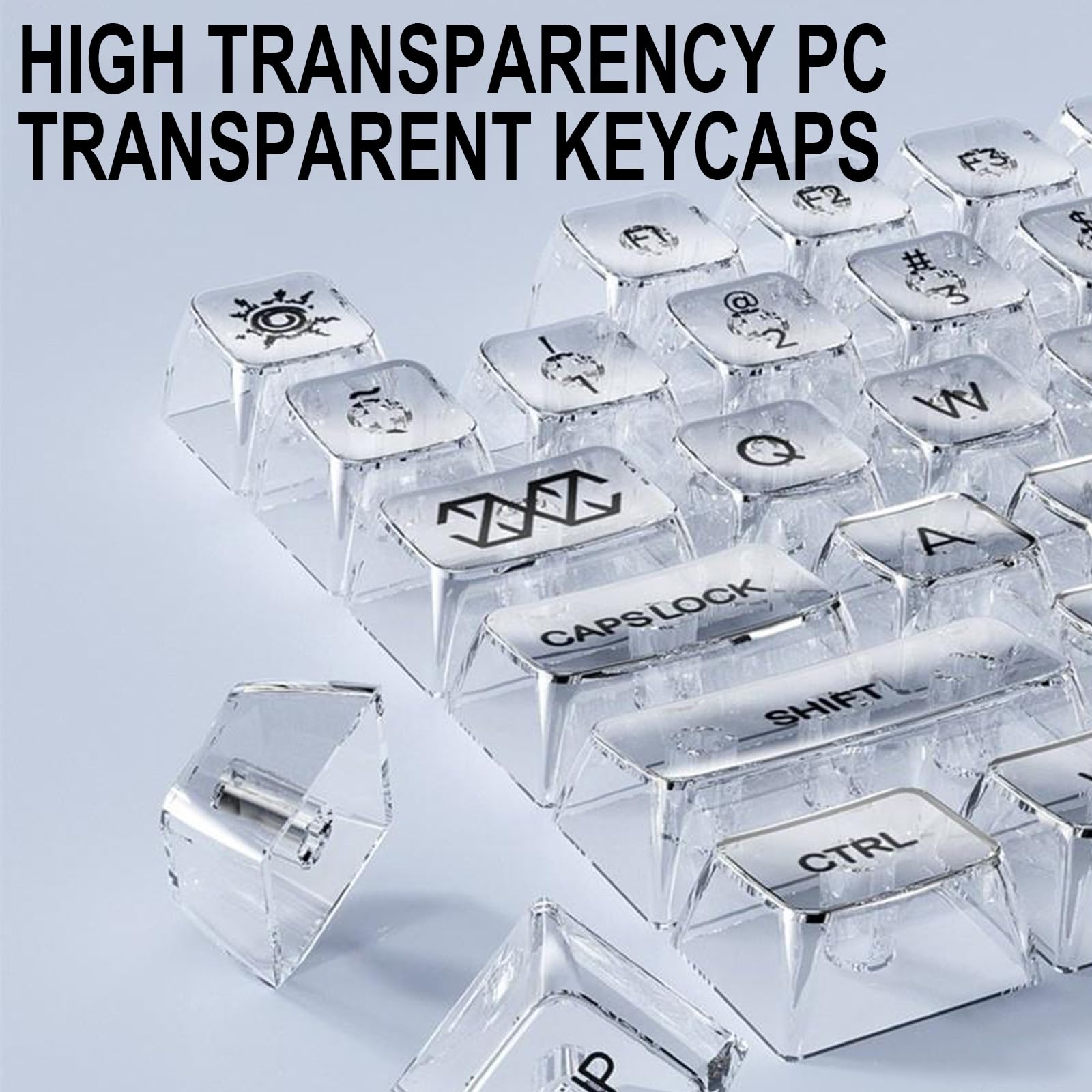 Copritasti per PC 131 tasti per tastiere meccaniche Classici keycaps trasparenti completamente trasparenti per giochi