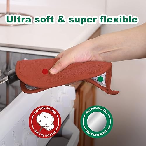 Miniatura 3 de Joyhalo Juego de 6 soportes para ollas para cocina, resistentes al calor, almohadillas calientes para horno, soportes para ollas de tela de rizo