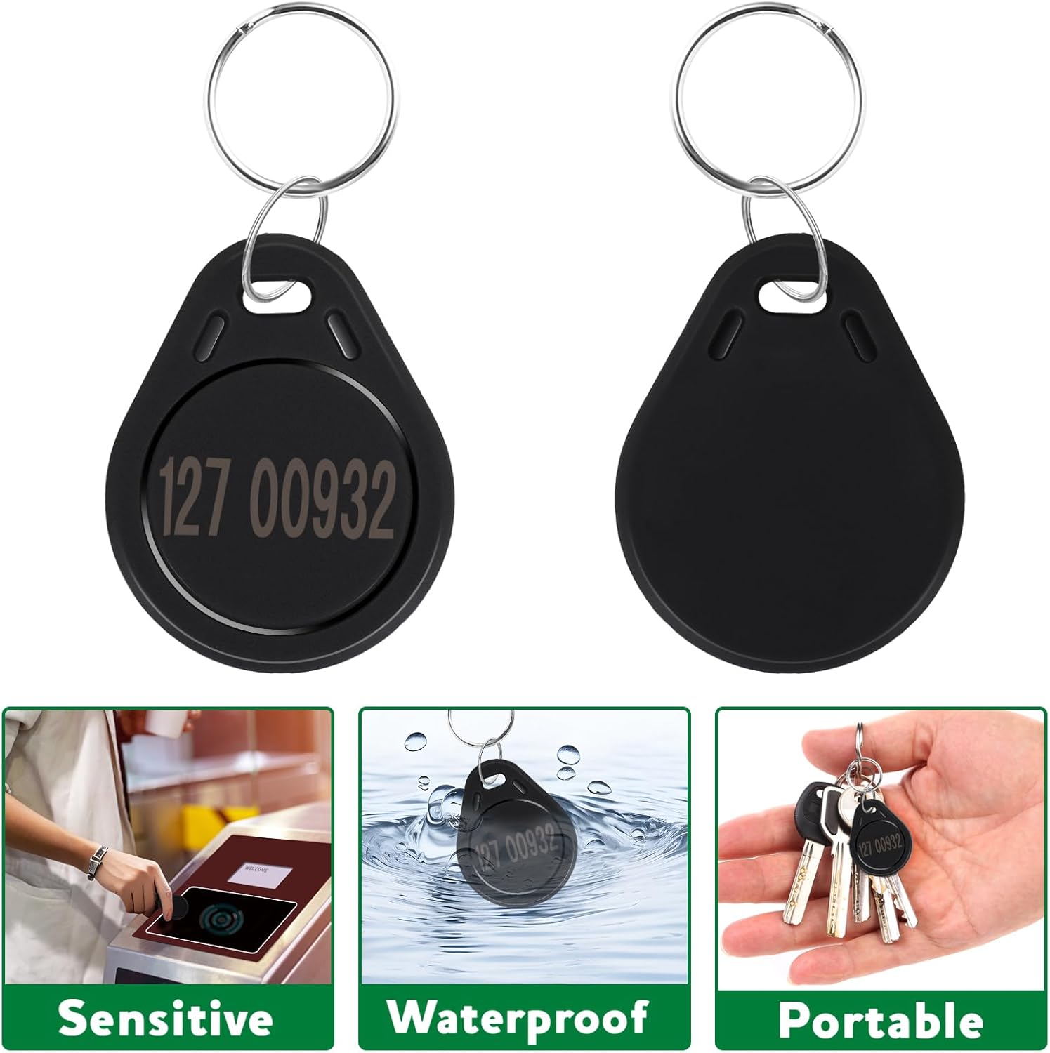 MktStleat100pcs Black 26bit Keyfobs Proximity Fob Works with Prox Key ISOProx 1346 1386 1326 H10301 Format Readers.Compatible with Most Card Access Control Systems on The Market(8-Digit Code)