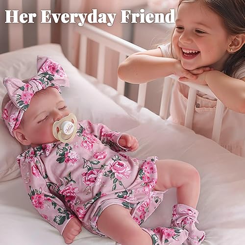 Miniatura 7 de BABESIDE Muñecas Reborn de bebés recién nacidos realistas - Muñecas de bebés niñas recién nacidas que duermen, cuerpo suave, de la vida real, con