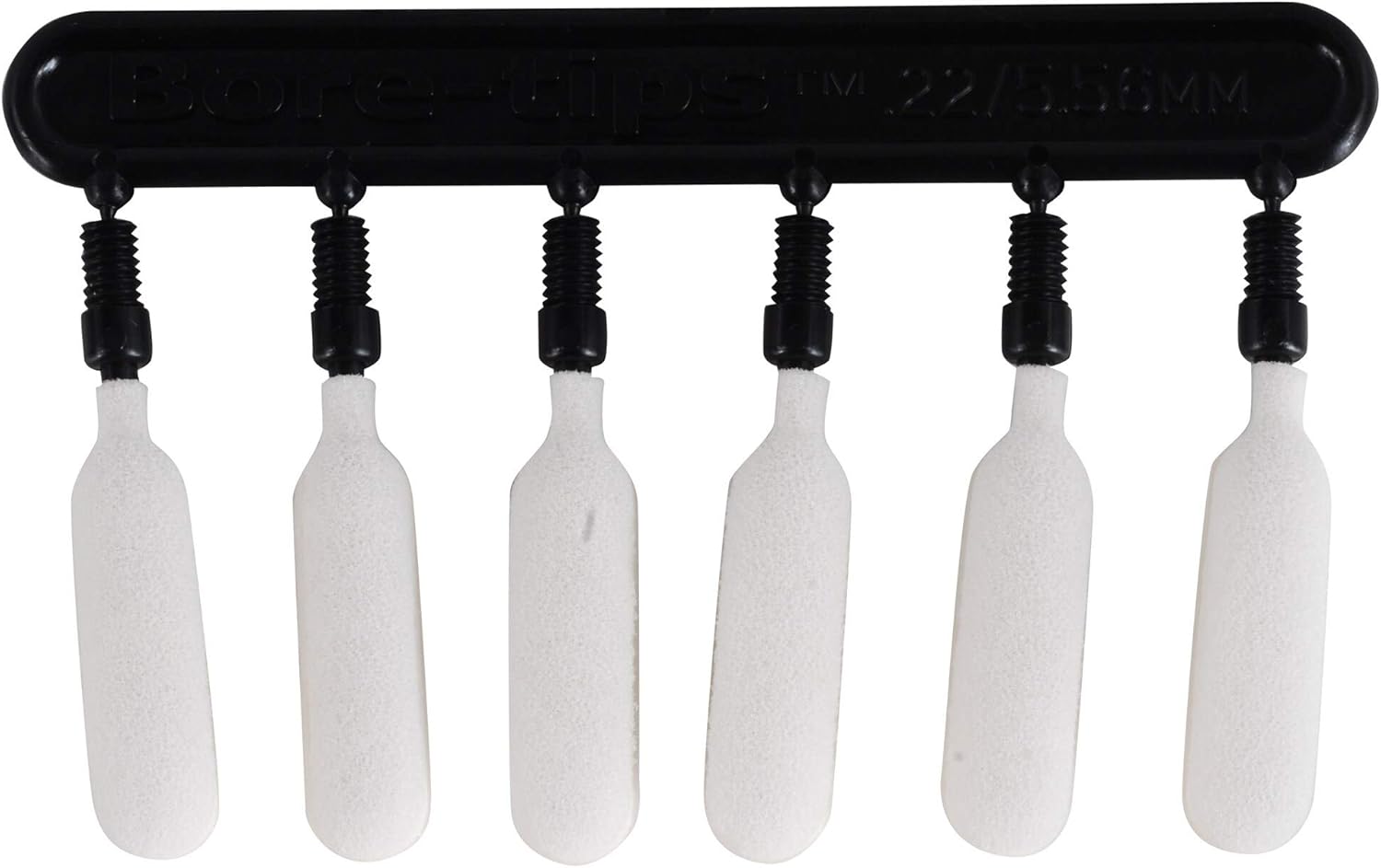 Bore-Tips® Gun Cleaning Swabs – .22 Cal / 5.56mm | 36-Piece Reusable, Lint-Free Foam Barrel Cleaning Tips by Swab-its® | Made in USA (41-2206) Black