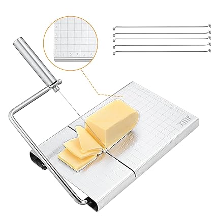 Cheese Slicer With Wire Stainless Steel Cheese Slicer With 5 Replacement Wires Cheese Cutter With Wire For Cutting Soft Cheese Butter