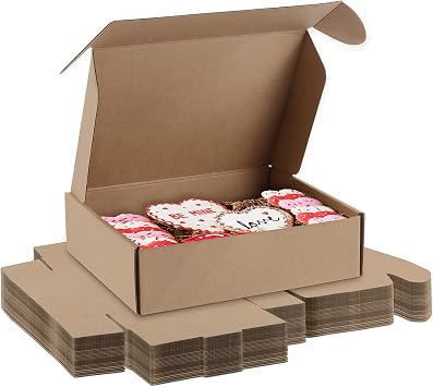 SEUNMUK 30 Pack Cardboard Shipping Boxes, 23 x 16 x 6 cm Corrugated Cardboard Boxes Brown Packaging Mailing Boxes for Shipping, Storage and Decoration