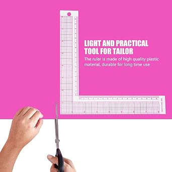 L-Shaped 6 Inch Transparent Sewing Ruler for Quilting Tailoring Measuring Craft Tool (5808)