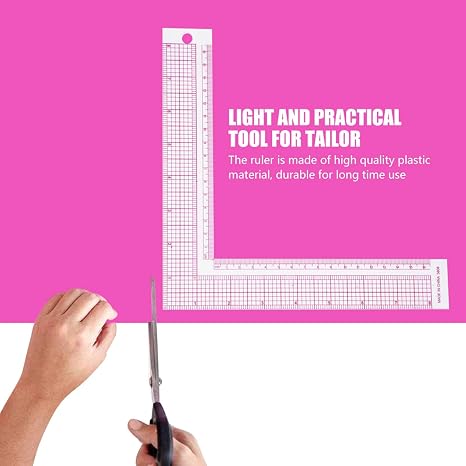 L-Shaped 6 Inch Transparent Sewing Ruler for Quilting Tailoring Measuring Craft Tool (5808)