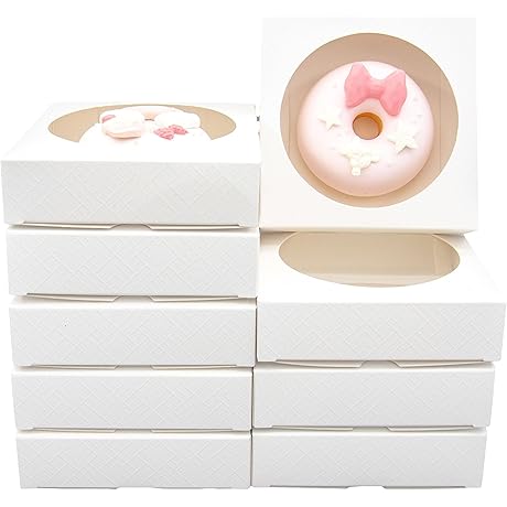 50 Small Clear Boxes with Window for Individual Cookies