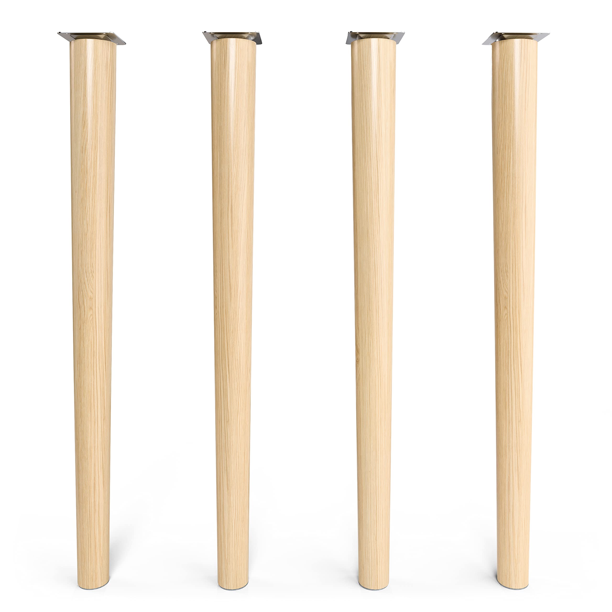 Sossai Pieds de Table en Bois de hêtre Massif Finition huilée Clif Round HMF1 Hauteur 71 cm Ronds Version Droite pour chaises Tables
