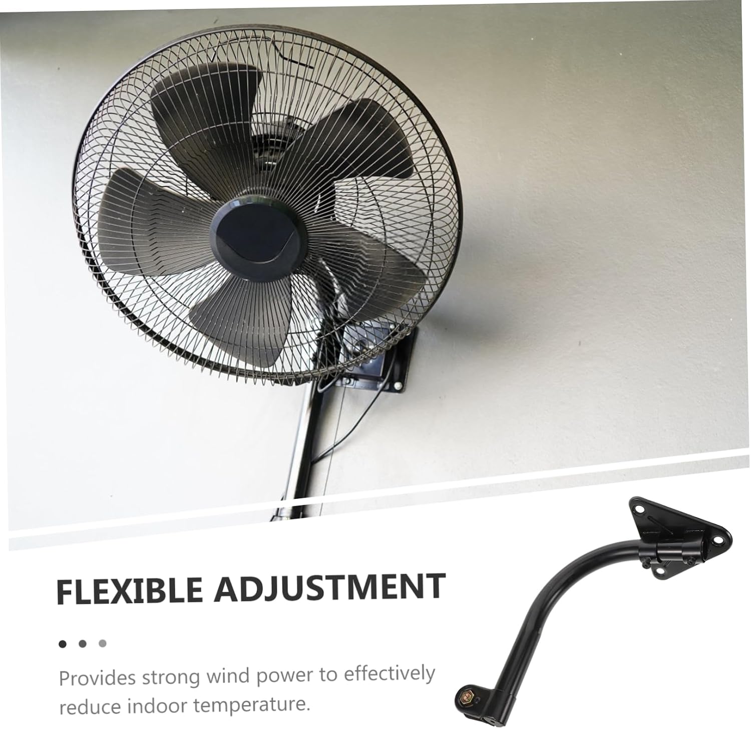 CHILDWEET 1set Heavy Duty Wall-mounted Bracket for Electric Fan Sturdy Iron Construction Easy Installation Curved Design for Wall Fans Home Industrial Settings