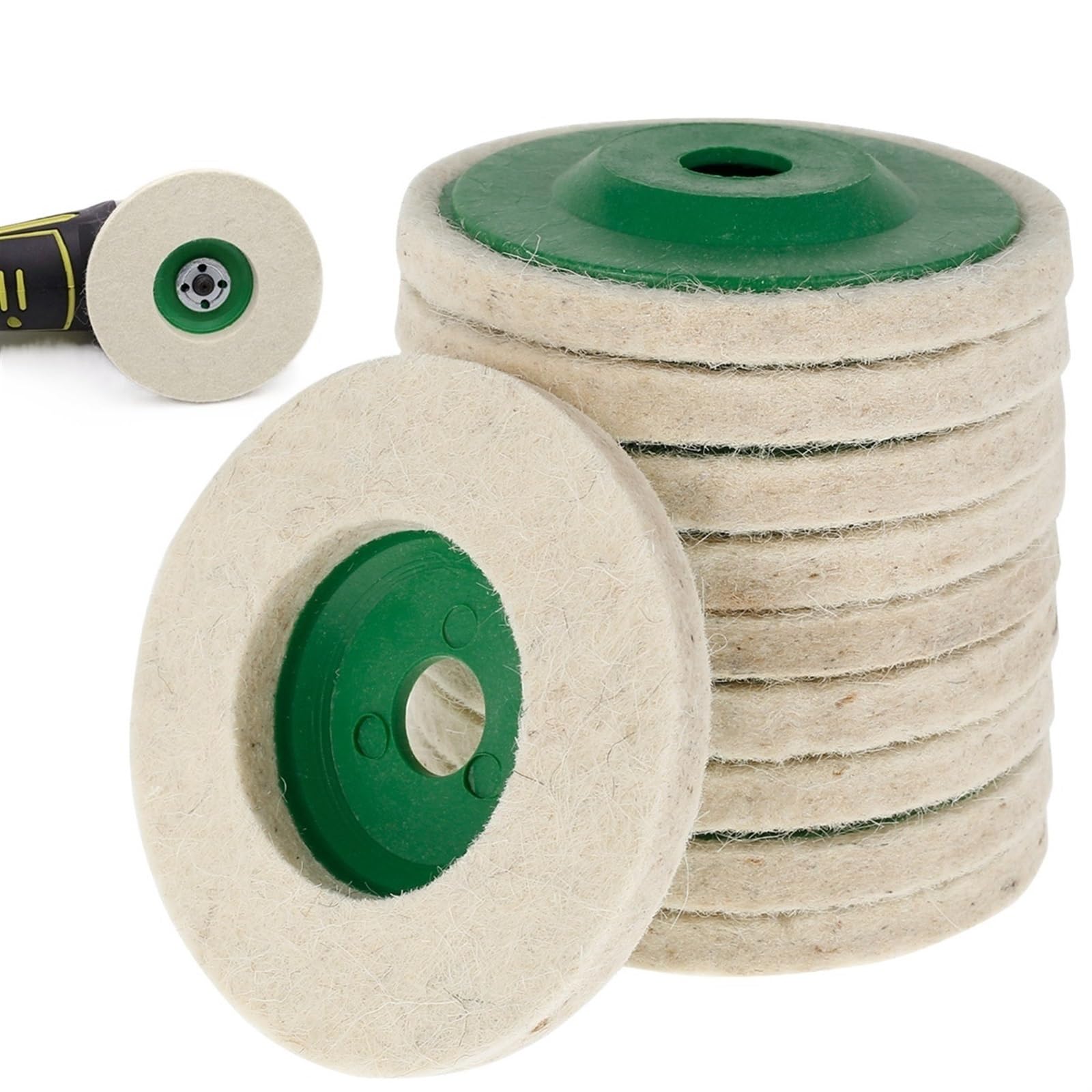 Tarcze Polerskie, Tarcze Listkowe 10 Szt. 4 Cale 100Mm Wełniane Tarcze Polerskie Podkładki Polerskie Szlifierka Kątowa Filcowa Tarcza Polerska
