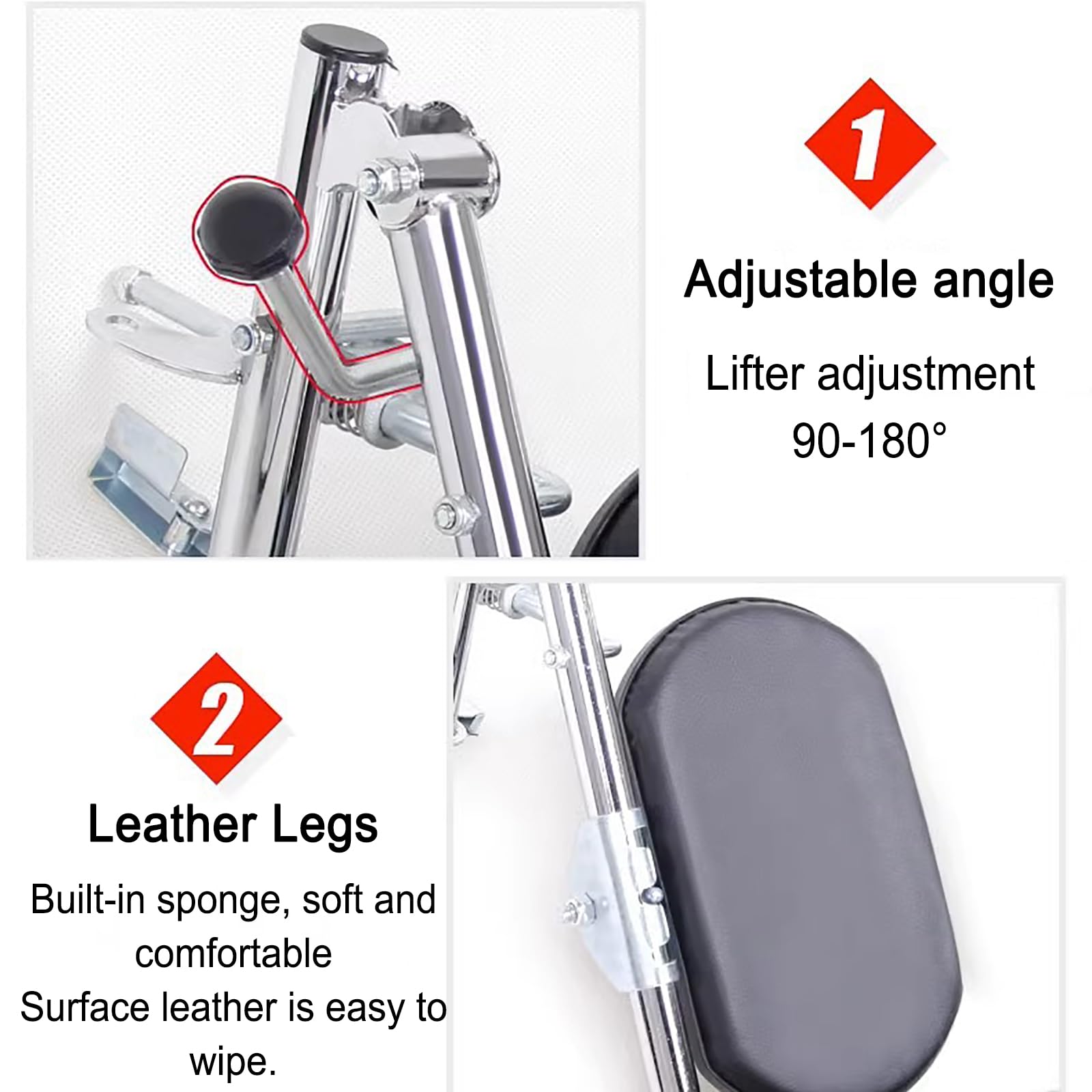 Reposapiés para silla de ruedas con almohadillas acolchadas para pantorrillas, 90-180° ajustable, fácil instalación para sillas de ruedas, ideal para ancianos y discapacitados