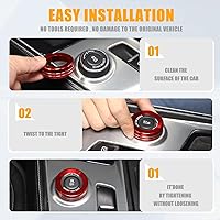 Vista 3 de LLKUANG Cubierta de perilla de modo de conducción para consola central de automóvil, ajuste para Chevrolet Corvette C7 2014-2019 aleación