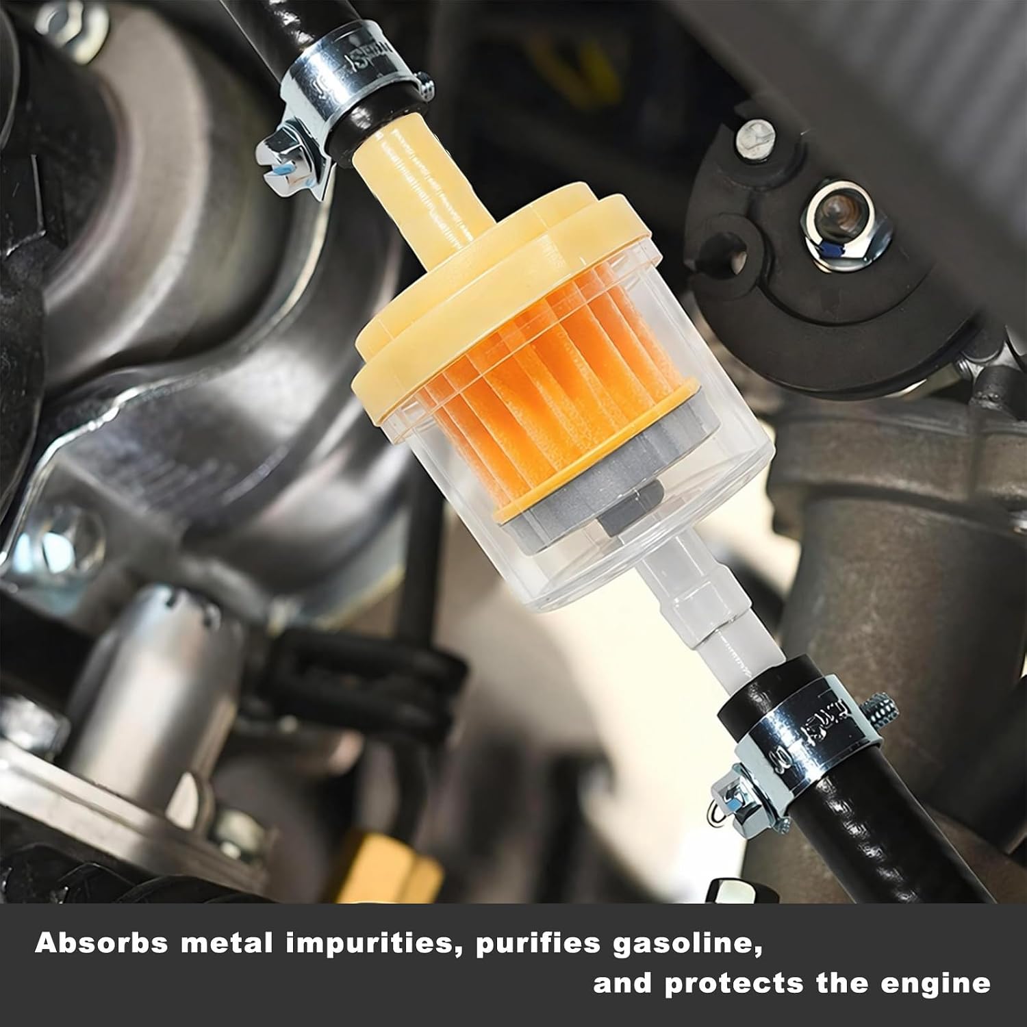 10 PCS Gas Inline Fuel Filters, 1/4×5/16 Inch Auto Engine Fuel Filter Replacement, Universal Transparent Gas Inline Fuel Filter for Cars Motorcycles Trucks, Car Accessories image 3