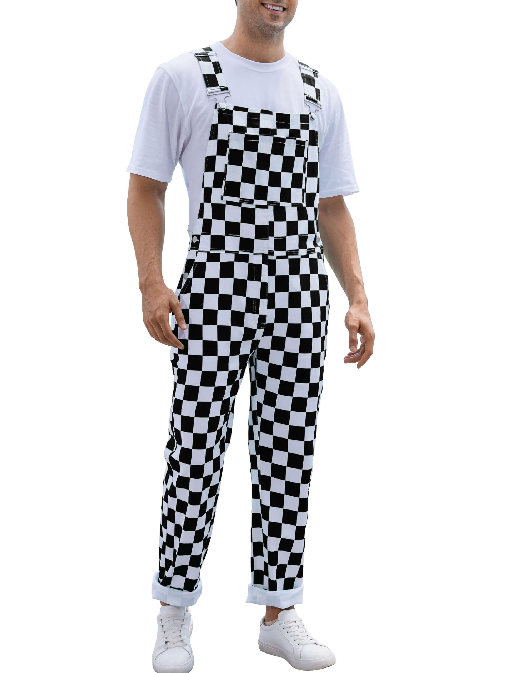 ボトムス bel&bow Checkerboard Overall 1y Slim Fit Checkerboard Print Overalls | boohoo CA