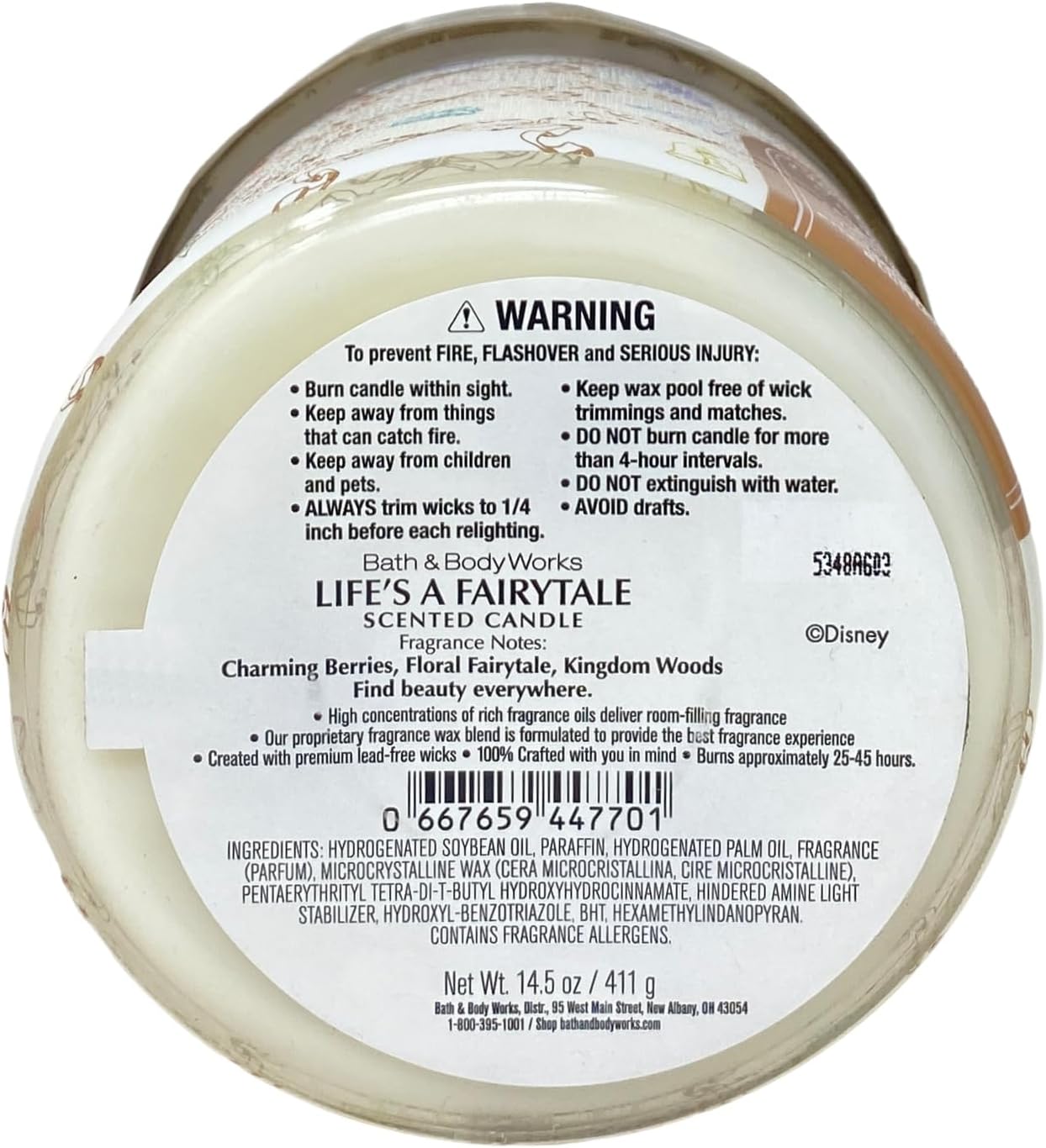 Bath & Body Works Limited Edition Princess Collection Life's a Fairytale 2 Piece of 3-Wick Scented Candle with a Perfectly Peeled Bar Soap